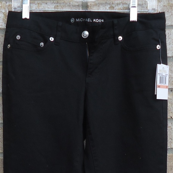 NWT. SIZE 2. MICHAEL MICHAEL KORS black bootcut jeans . - Picture 1 of 8